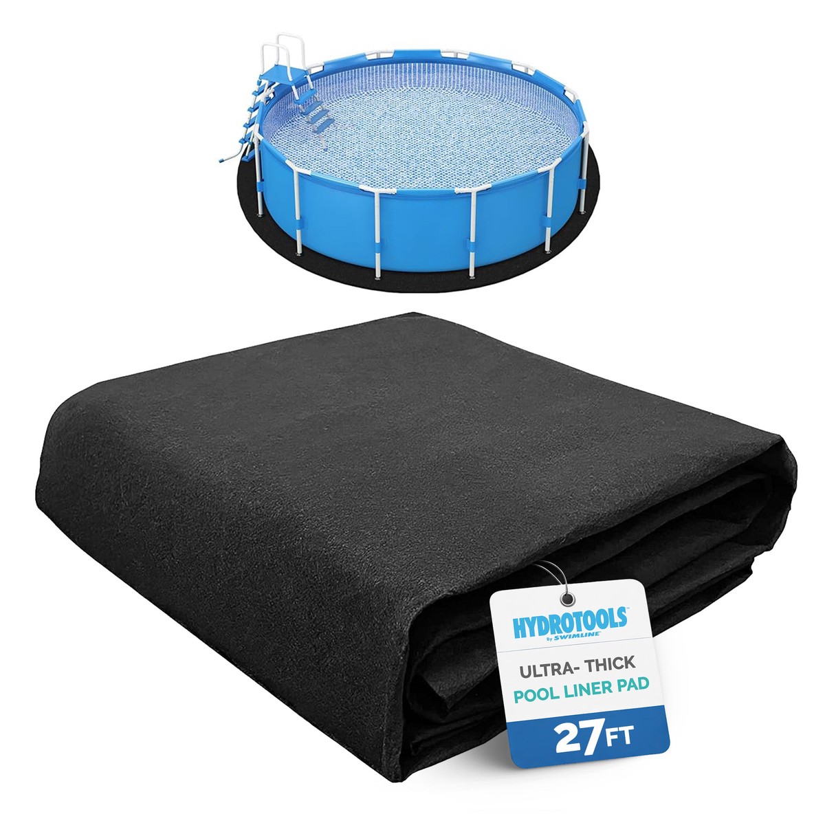 Swimline Hydrotools Above Ground Round Liner Pad, Pool Protector Mat, 27 Ft