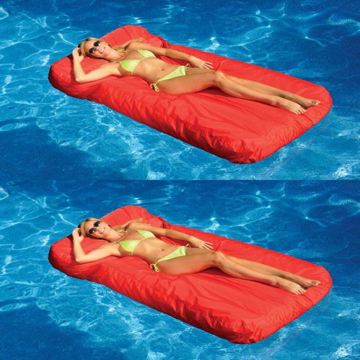Swimline Solstice 15030R SunSoft Swimming Pool Inflatable Fabric Loungers Red, 2