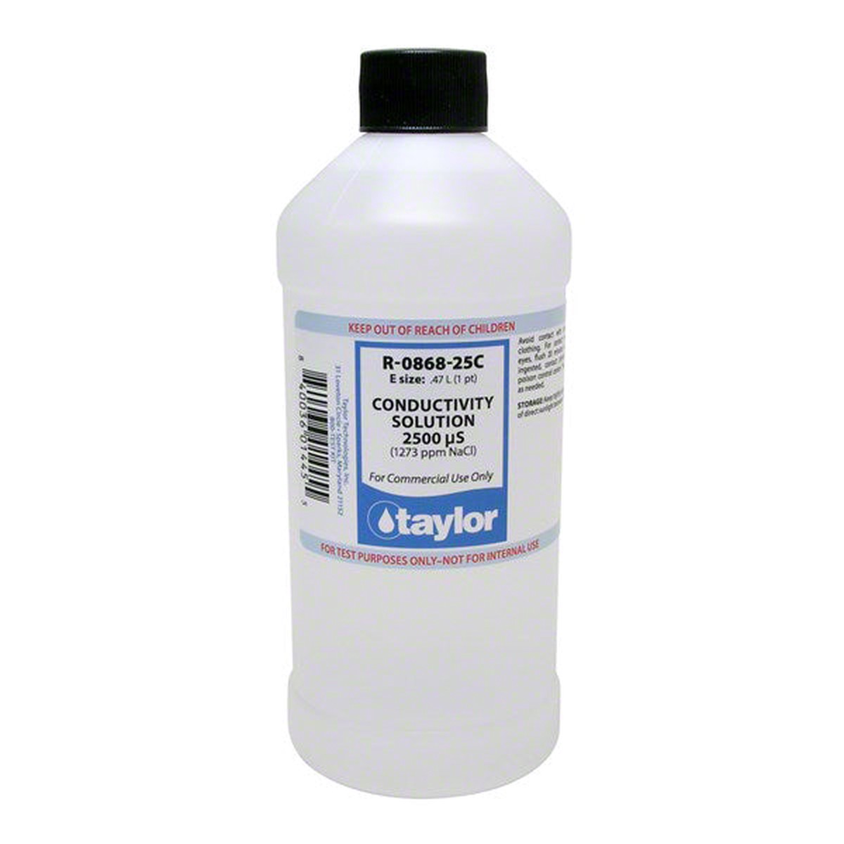 Taylor Conductivity Solution 2500 (1273 ppm NACL) - 16 Oz. Bottle - R-0868-25C-E