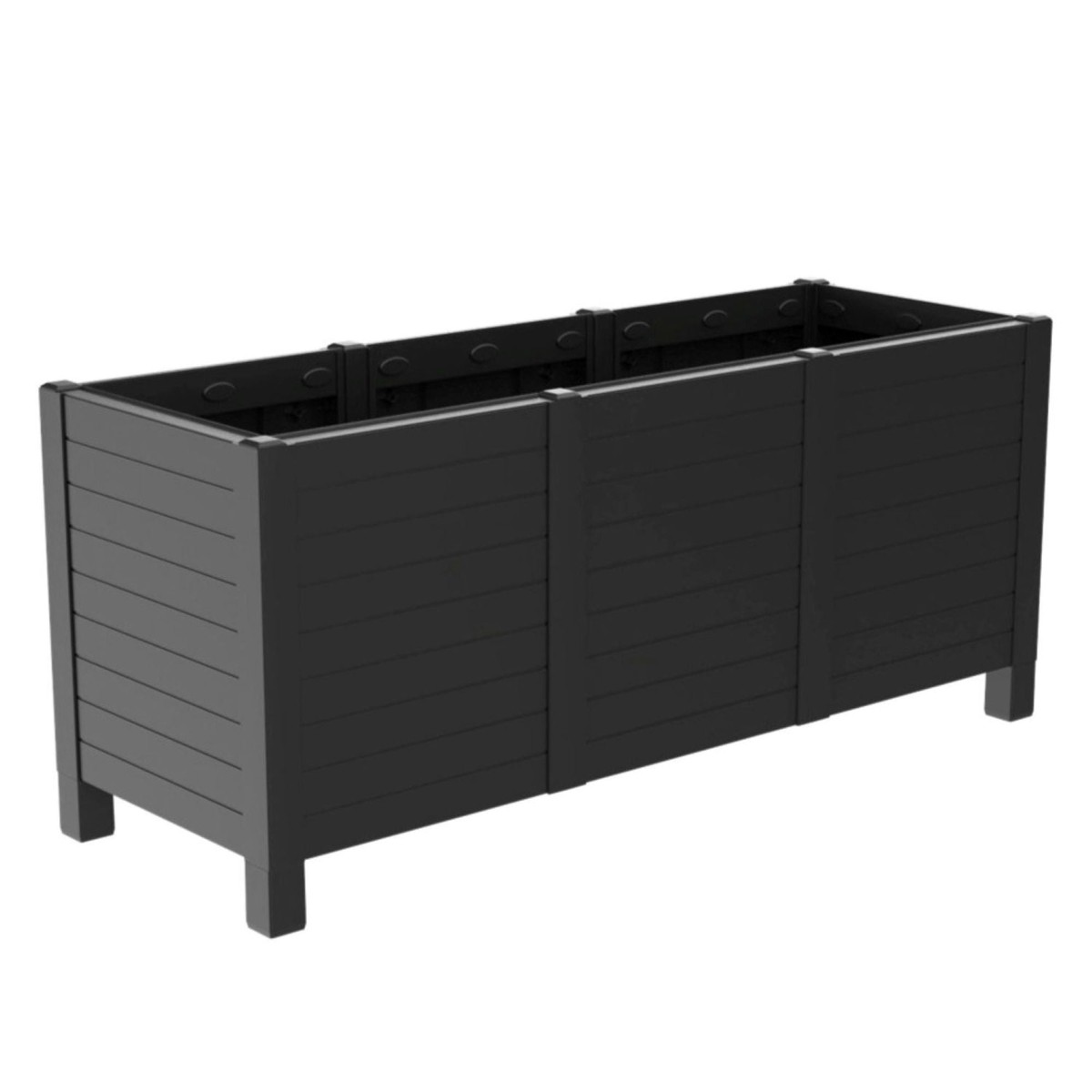 Tierra Verde 17-Inch x 48-Inch Raised Garden Trough Box for Patio or Deck, Black