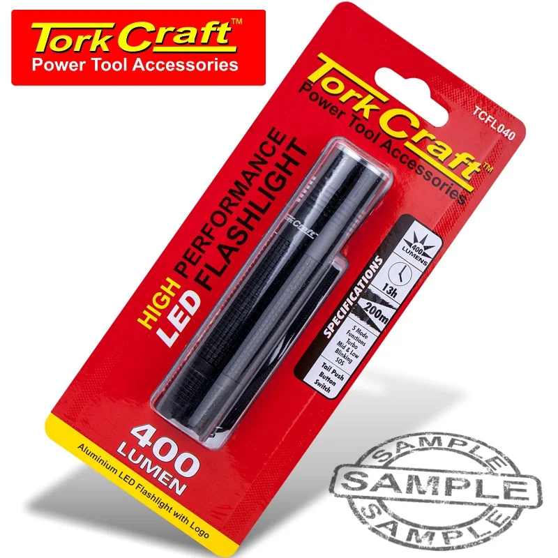 TORCH LED ALUM. 400LM BLK USE 1X18650 OR 2XCR123A BATTER TORK CRAFT