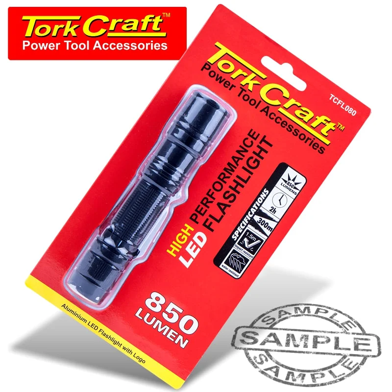 TORCH LED ALUM. 800LM BLK USE 1X 18650 OR 2X CR123A TORK CRAFT