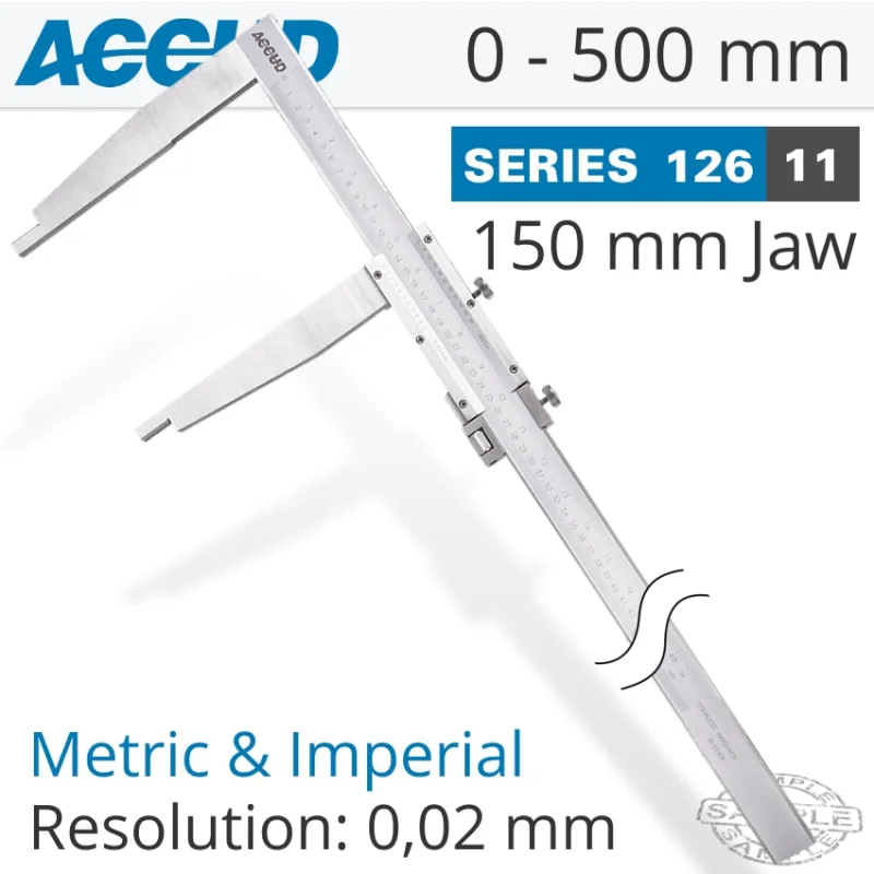 VERNIER CALIPER JAW LENGTH 150MM 0-500MM/0-20′